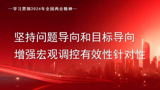 【带讲稿】学习贯彻2024年全国两会精神 坚持问题导向和目标导向 增强宏观调控有效性针对性